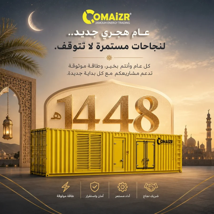 Comaizr post: container generator with crescent moon, Hijri new year 1448