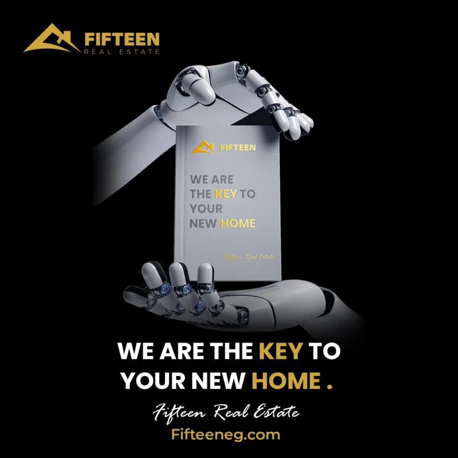 Fifteen Real Estate post: a robotic hand holding a key card — We are the key to your new home
