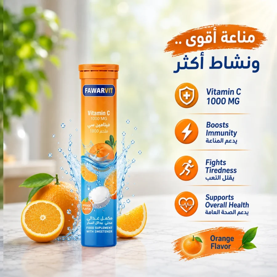 Fawarvit Vitamin C 1000 mg, orange flavour