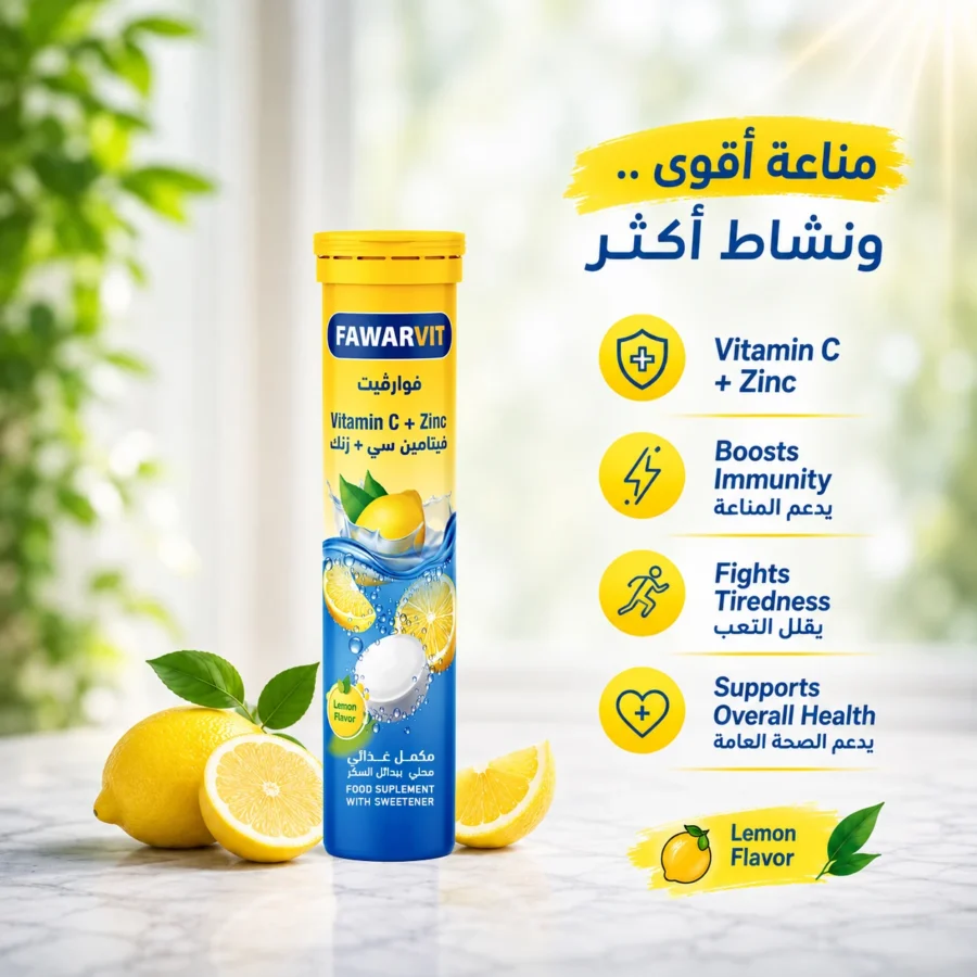 Fawarvit Vitamin C + Zinc, lemon flavour