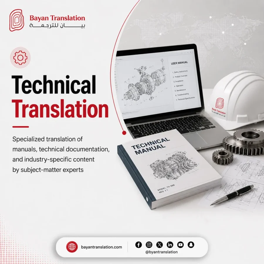 Bayan Translation post: technical translation, a technical manual and engineering tools