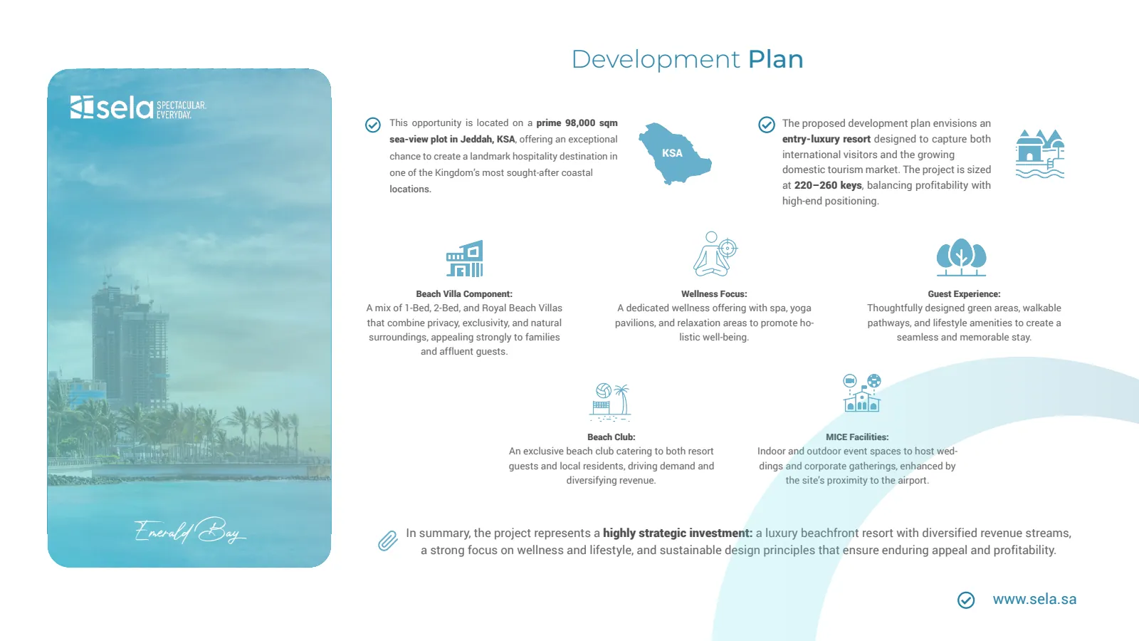 Sela — Emerald Bay Investment Teaser, Direction A, Page 8